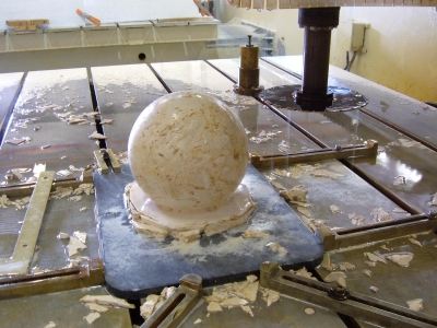 Coralina ball being contoured by our CNC machine.