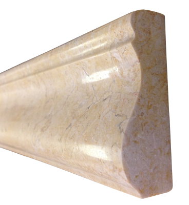 A custom edge on perlato marble.