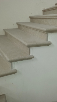 Botticino Fiorito Staircase Closeup
