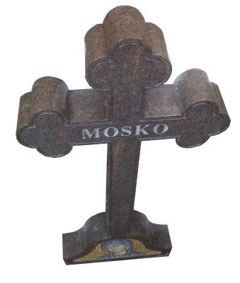 Dakota Mahagony Granite Greek Cross