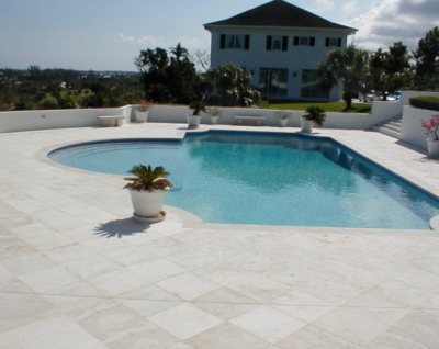 Travertine Pool Deck and Coping