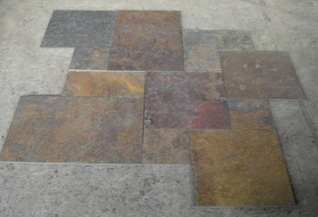 Multicolour slate tile pattern